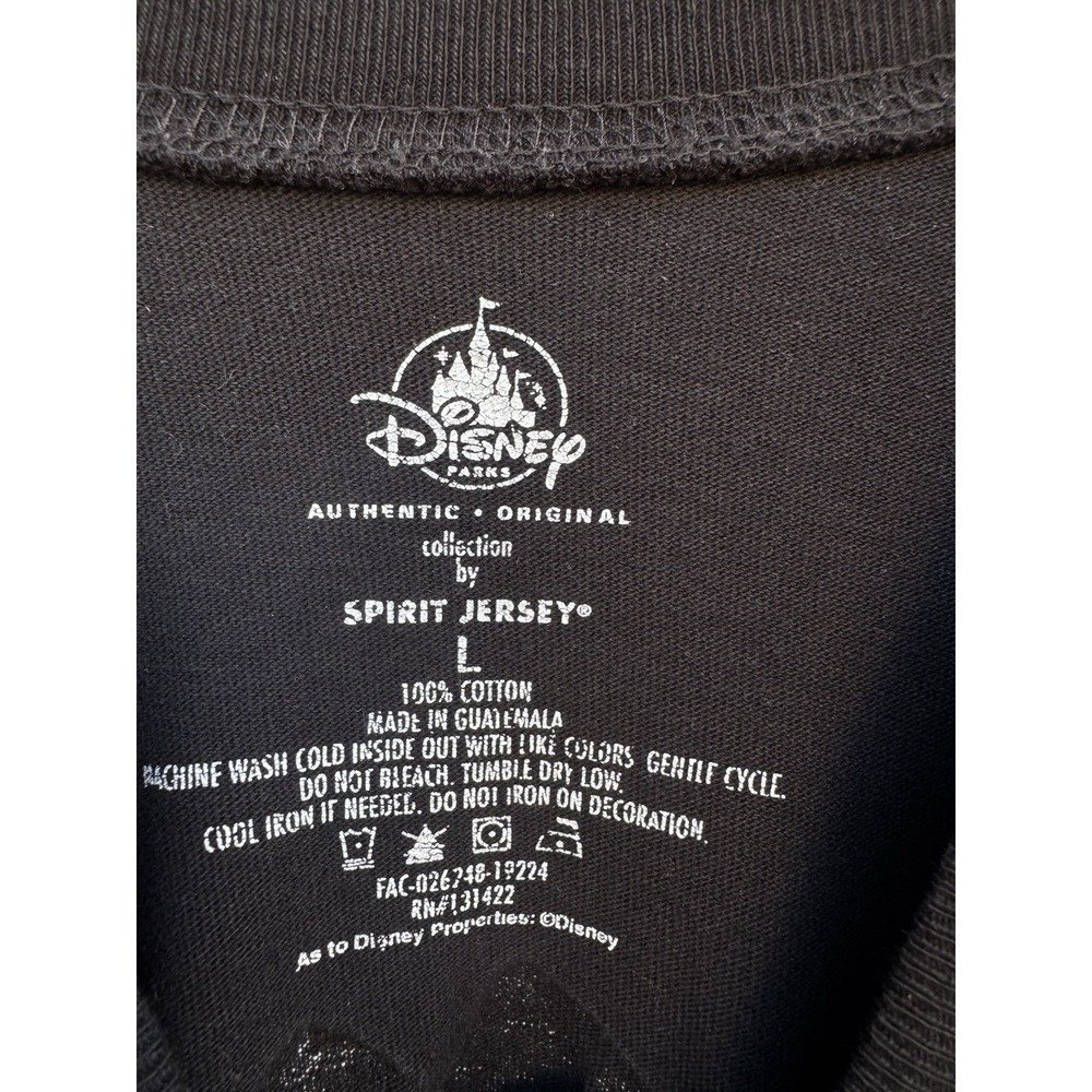 Disney Spirit Jersey Disneyland Resort Shirt Black Unisex Large Puff Print Tee - Picture 4 of 6